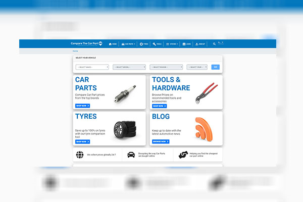 compare car parts webpage